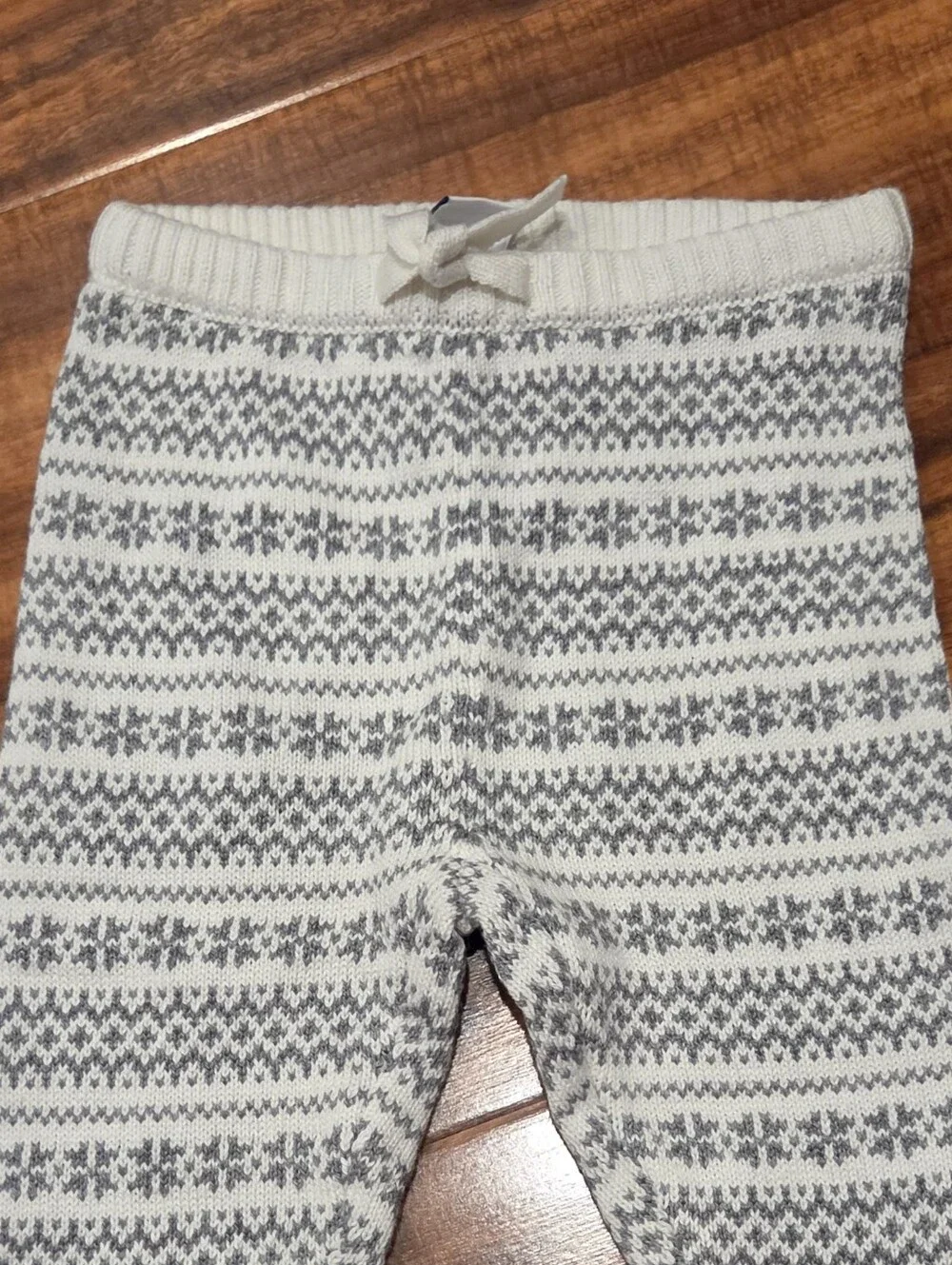 Janie and Jack NWT 6-12 months ivory/gray fair isle reindeer sweater & pants set